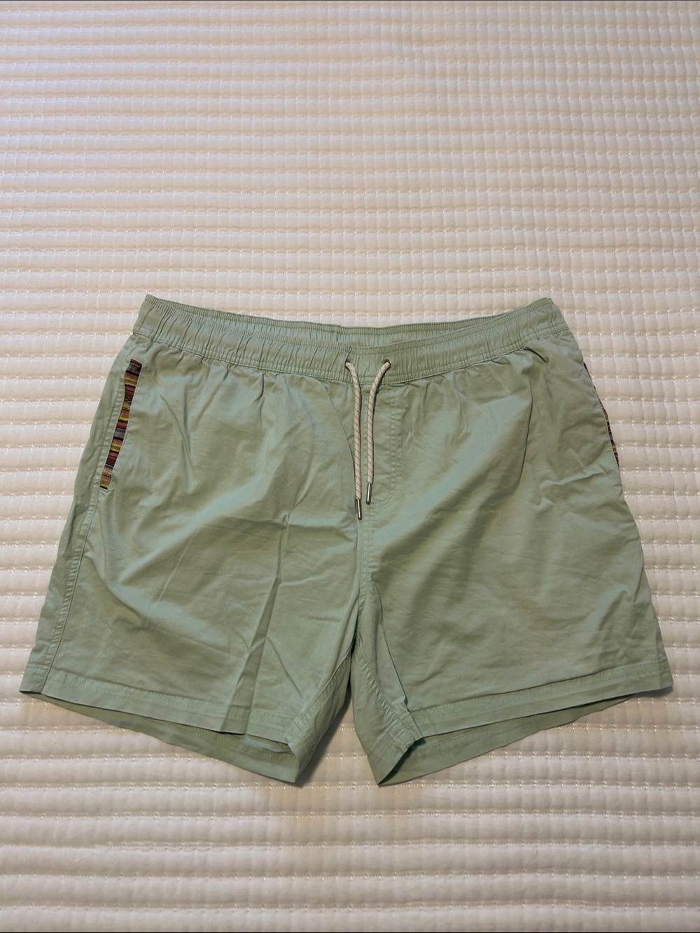 Wowie Men's Mint Green Flat Front Drawstring Shorts XL
